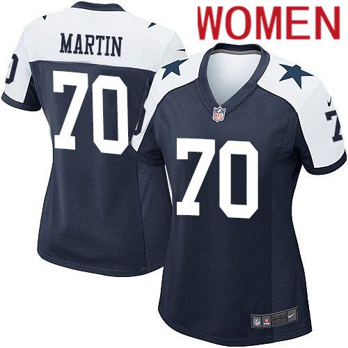 Women Dallas Cowboys #70 Zack Martin Nike Navy Alternate Game Team NFL Jersey->women nfl jersey->Women Jersey